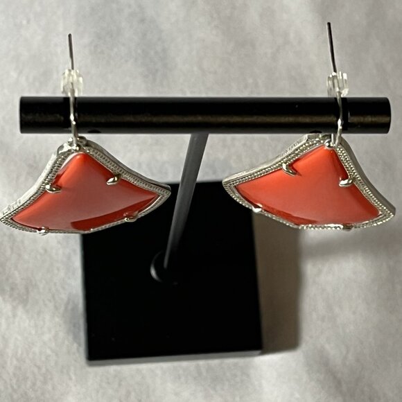 KENDRA SCOTT Alexandra Red & Silver Drop Earrings - Picture 3 of 7